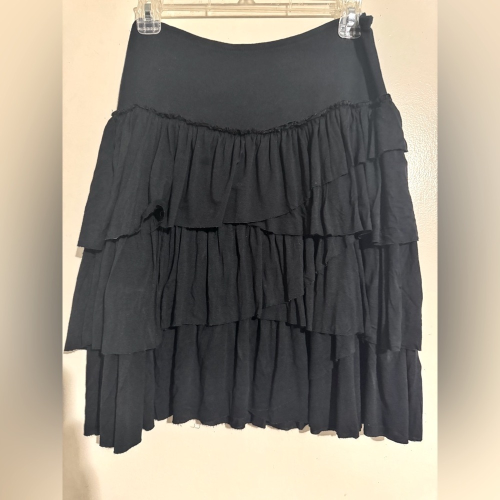 Karen Kane Black Ruffled Mini Skirt Medium